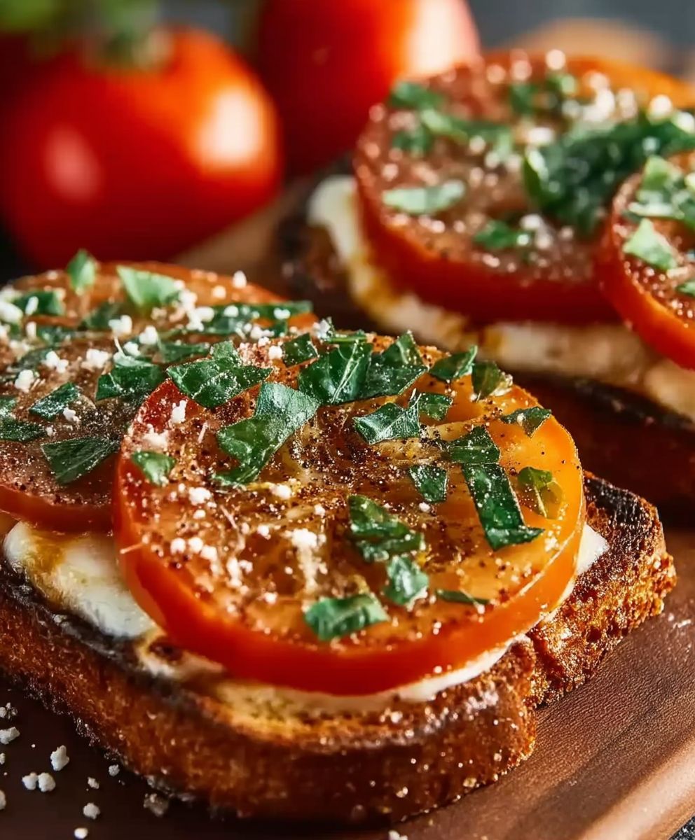 Garlic Cheese Tomato Toast