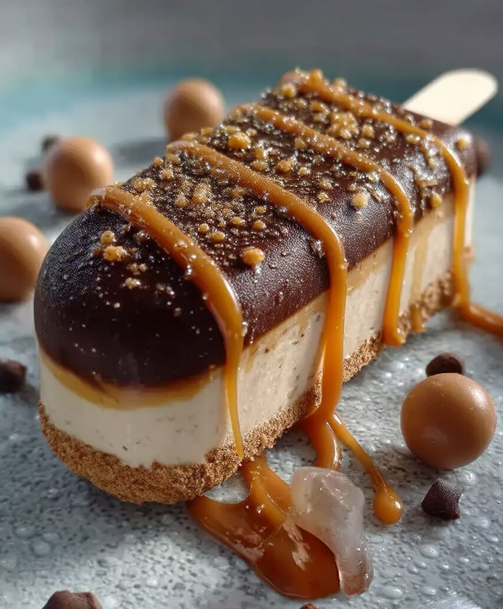 Caramel coffee ice cream bars