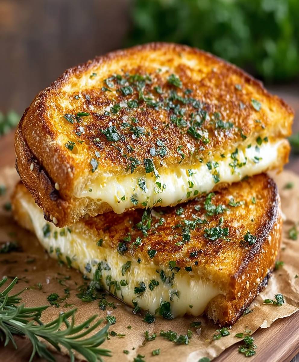 Garlic Bread Grilled Cheese