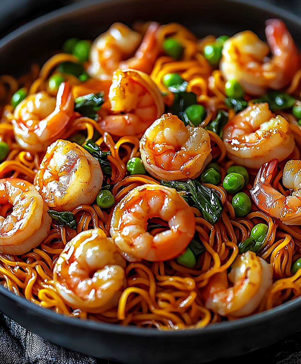 Shrimp stir fry noodles