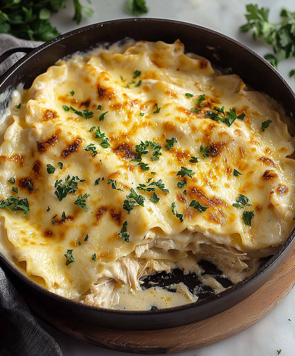 White Chicken Skillet Lasagna