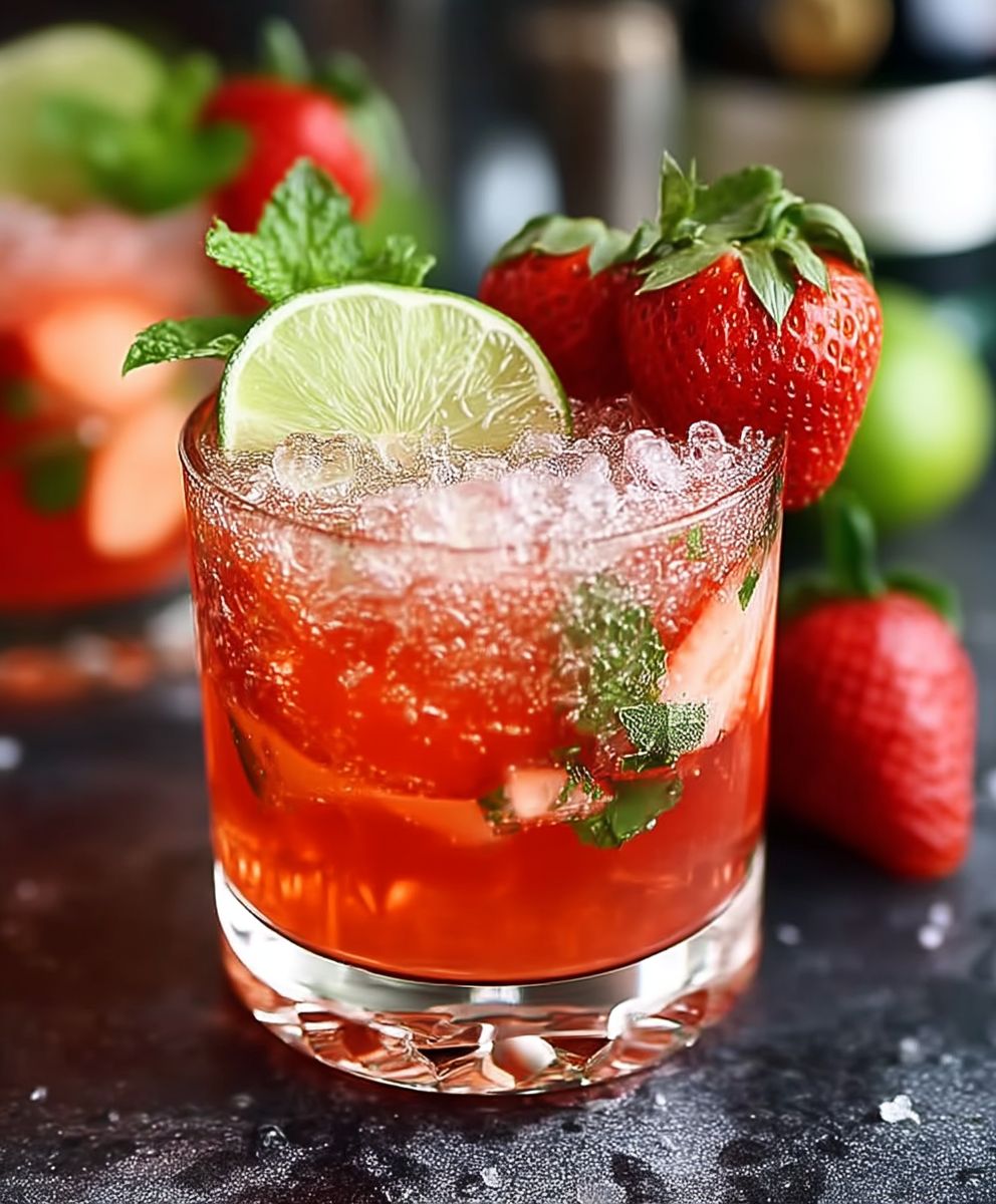 Strawberry Lime Vodka Smash