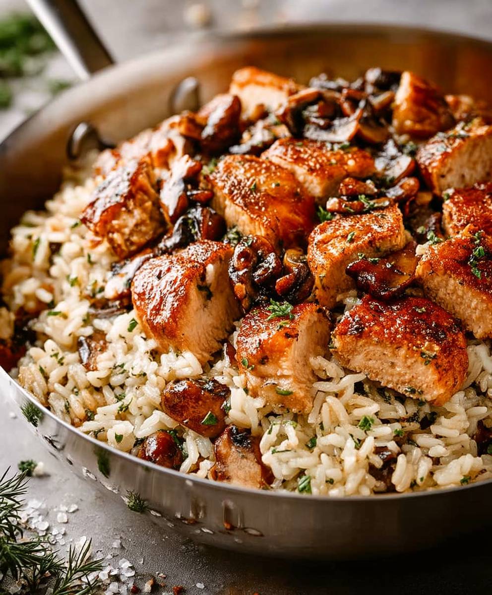 Chicken rice mushrooms