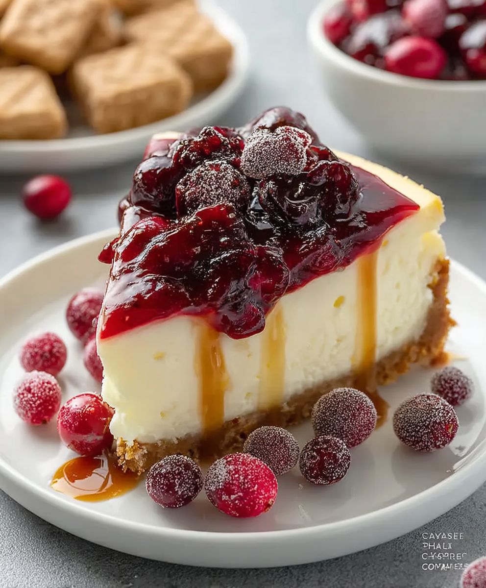 White Chocolate Cranberry Cheesecake
