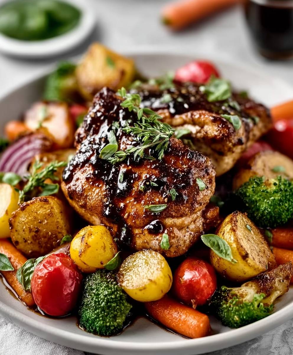 Balsamic Glazed Chicken Veggies
