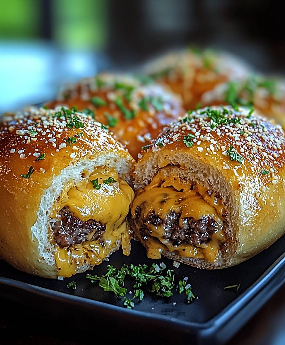Garlic Parmesan Cheeseburger Bombs