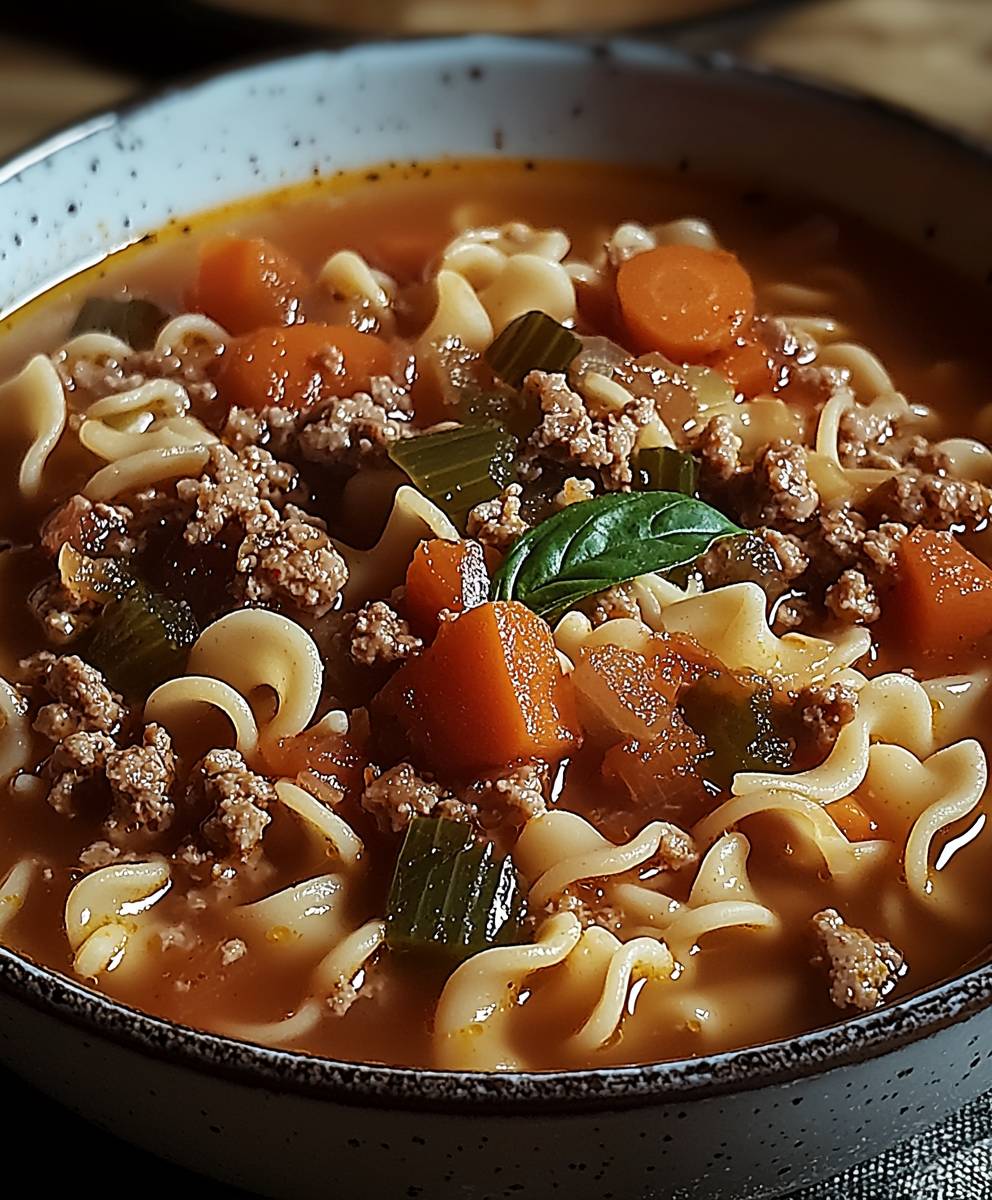 Hamburger Noodle Soup