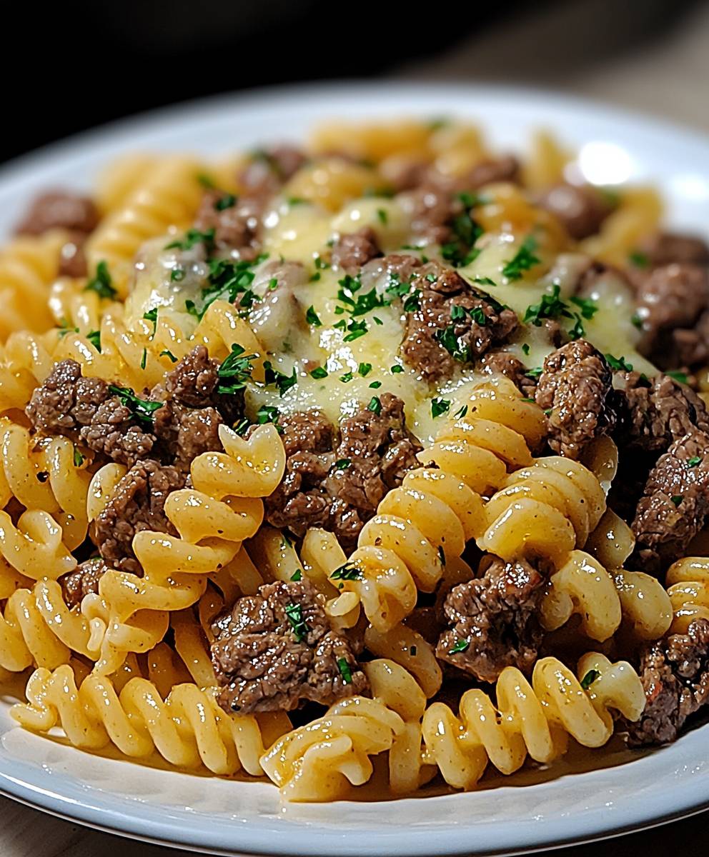 Garlic Butter Beef Rotini