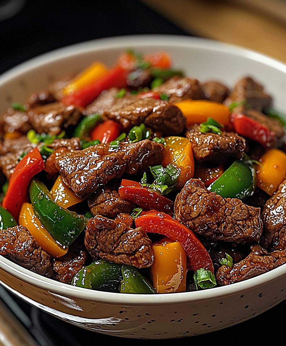 Beef stir fry bell peppers