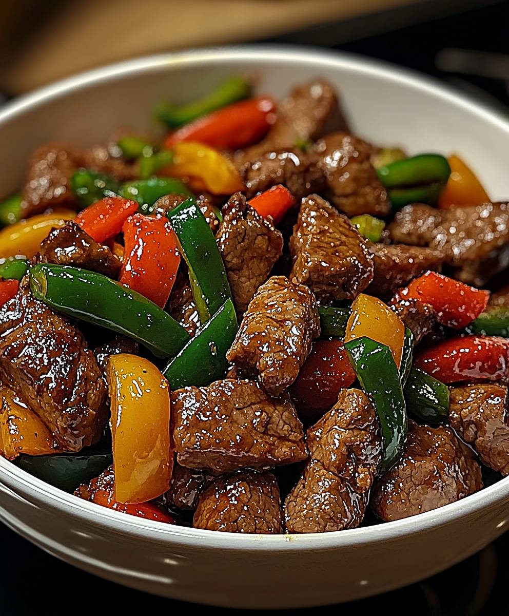 Beef stir fry bell peppers