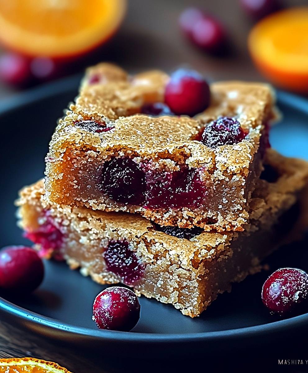 Cranberry orange blondies