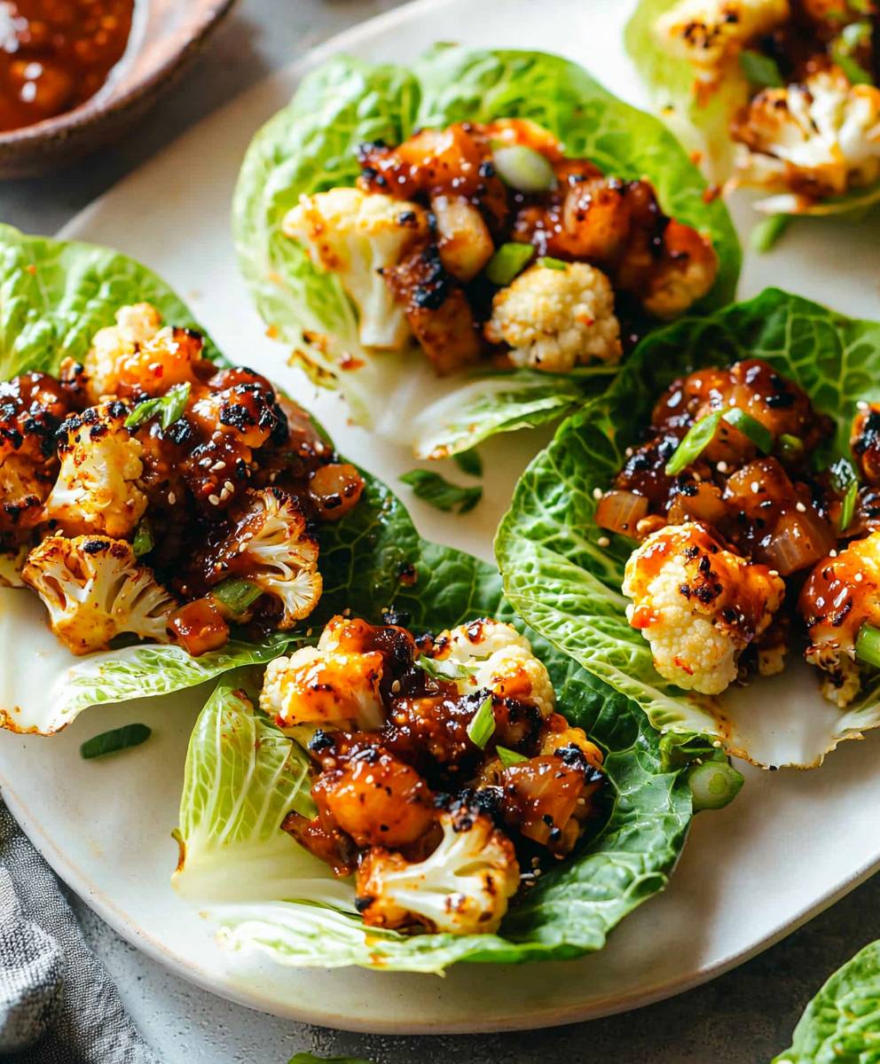 Korean BBQ Cauliflower Wraps