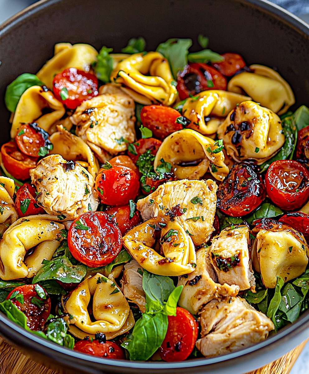 Balsamic Chicken Tortellini Salad