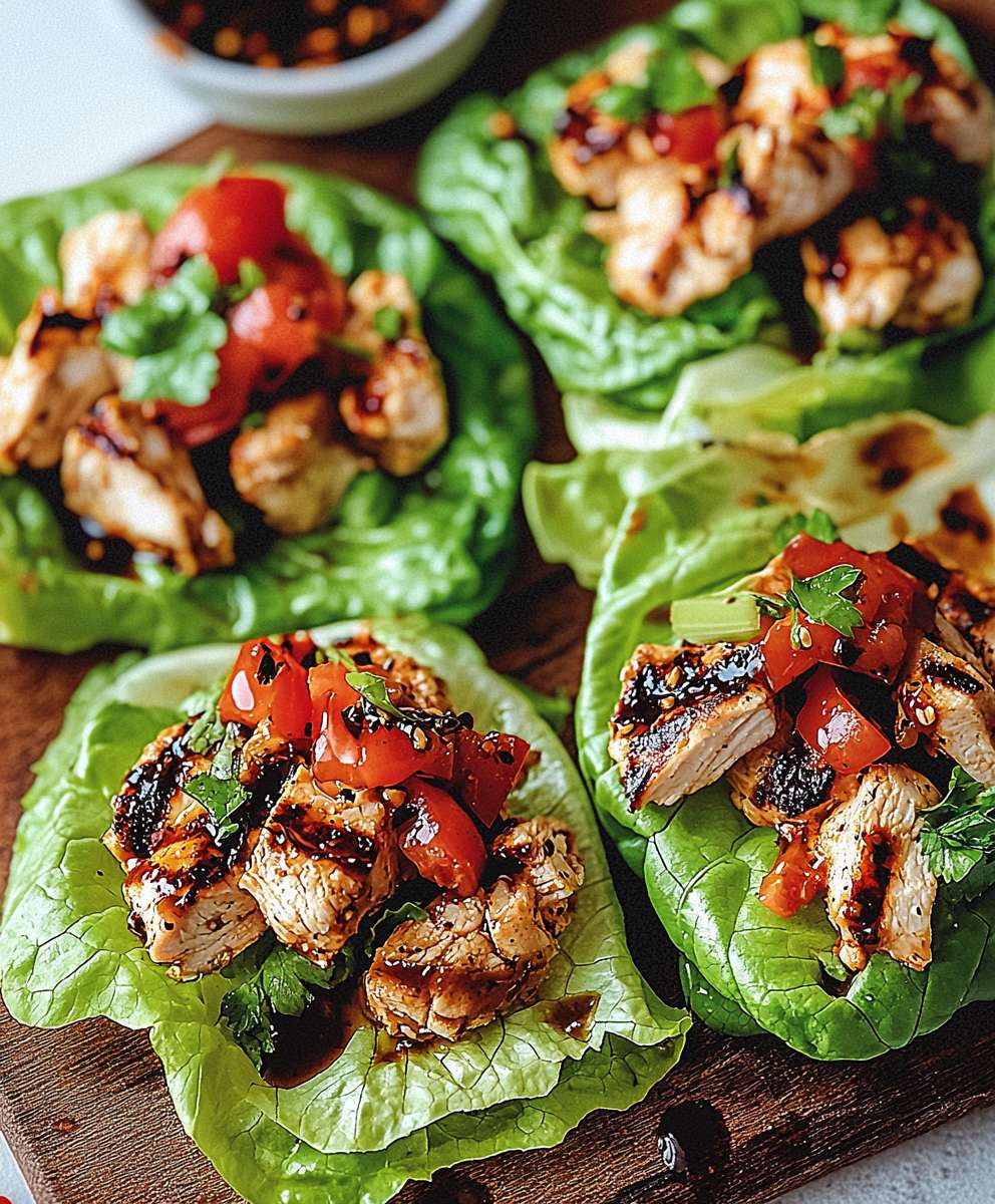 Balsamic Chicken Lettuce Wraps