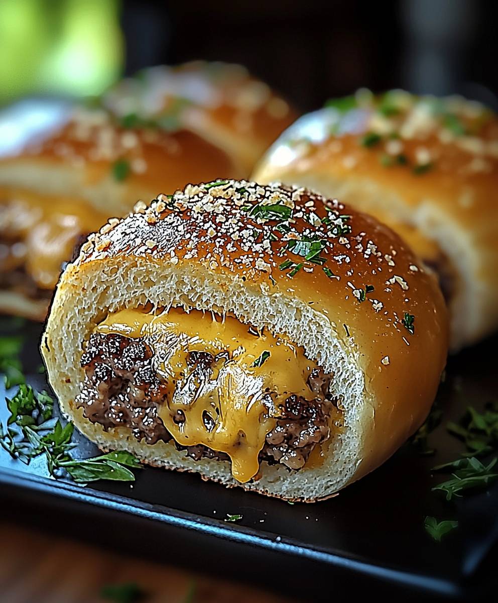 Garlic Parmesan Cheeseburger Bombs