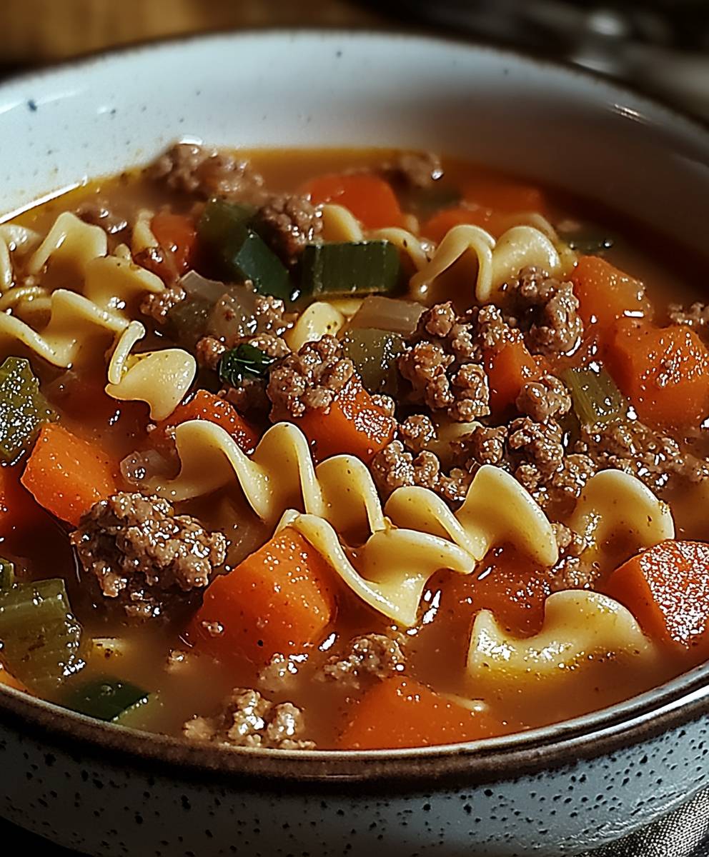 Hamburger Noodle Soup
