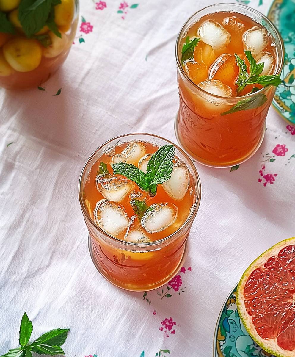 Pink pomelo iced tea
