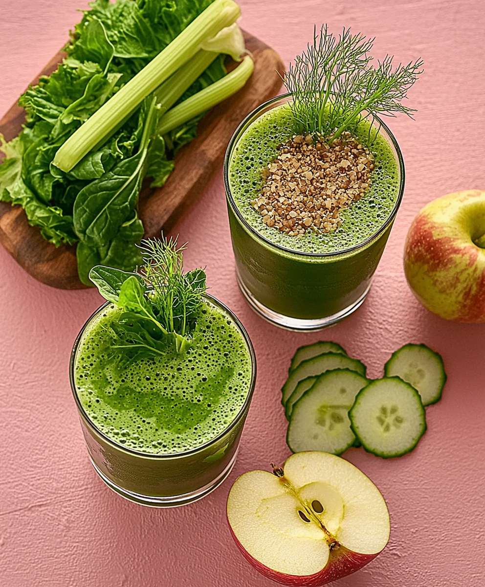 Detox juice celery fennel spinach