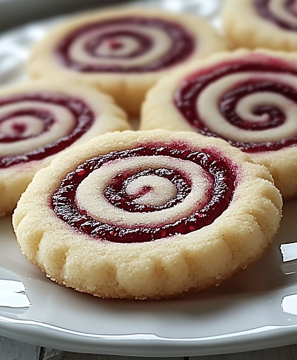 Raspberry Swirl Shortbread Cookies
