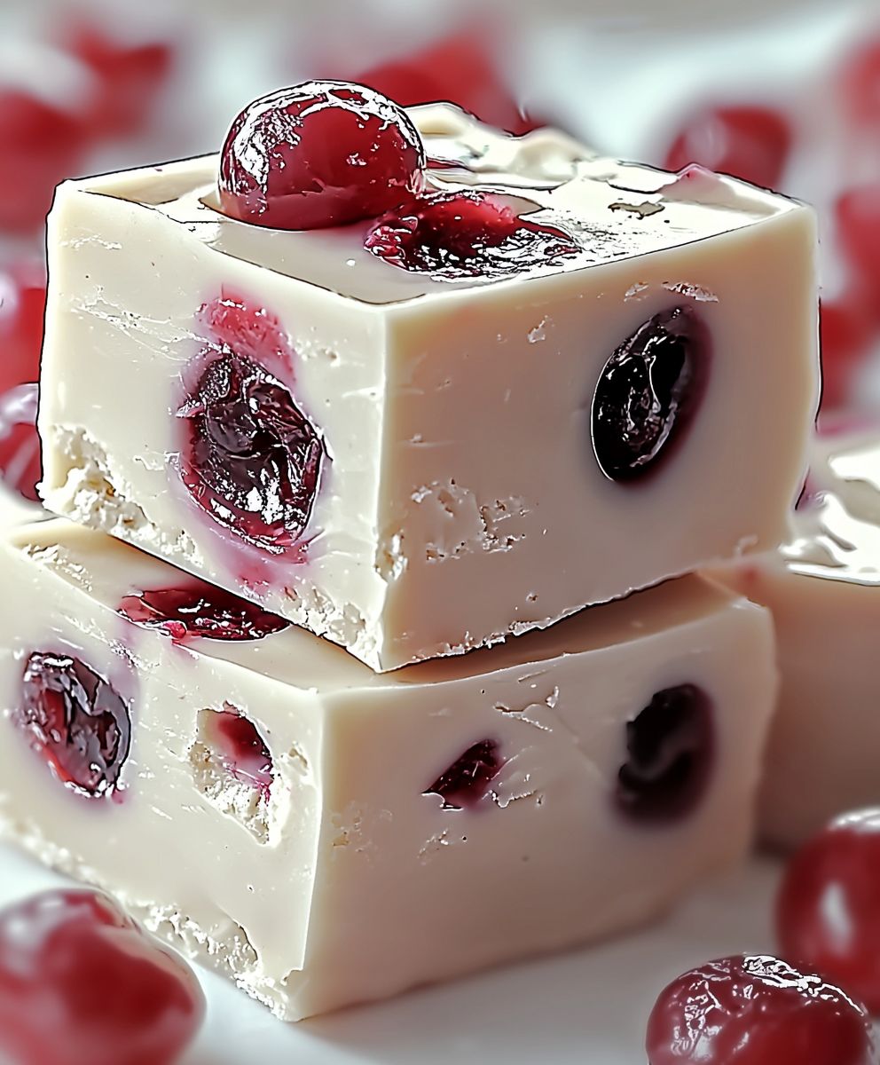 Maraschino Cherry White Fudge