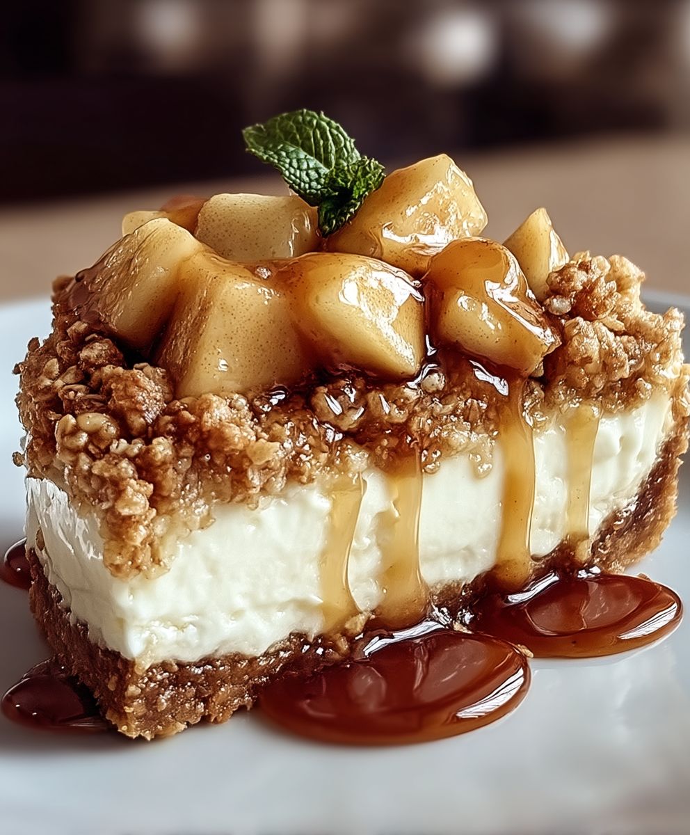 Apple crispy cheesecake