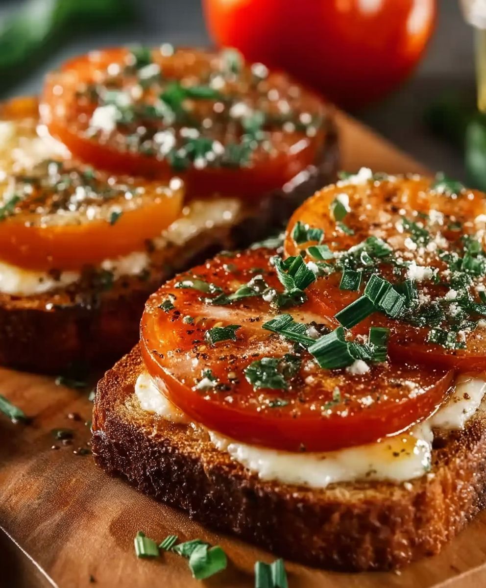 Garlic Cheese Tomato Toast
