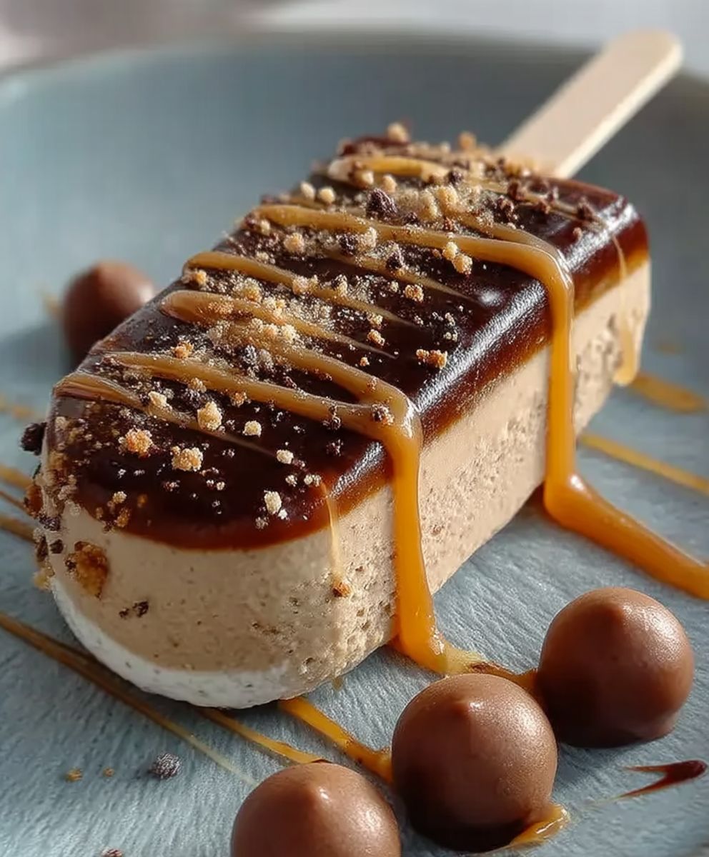Caramel coffee ice cream bars