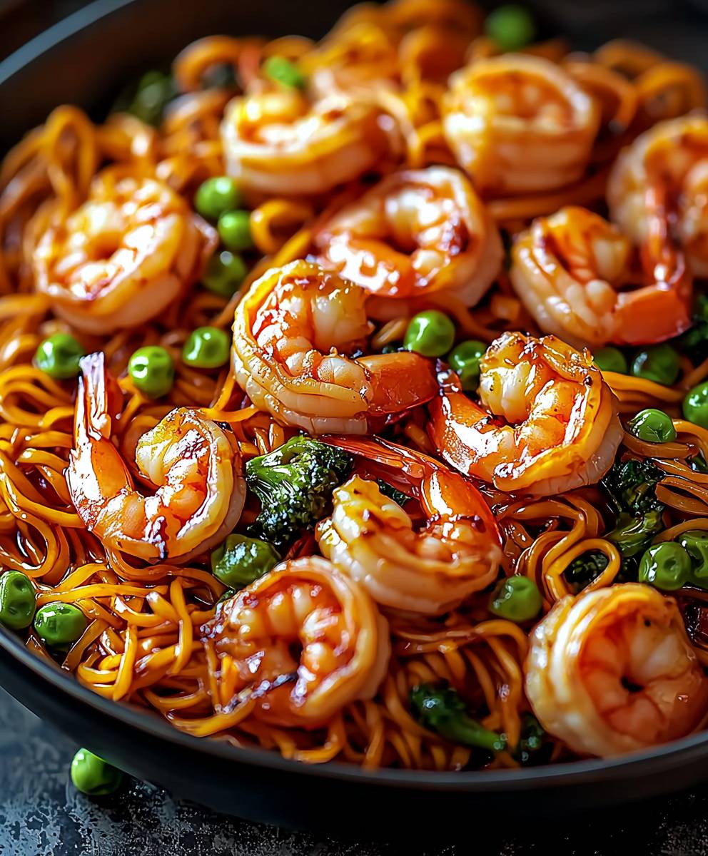 Shrimp stir fry noodles