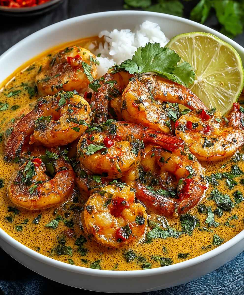 Coconut curry prawns