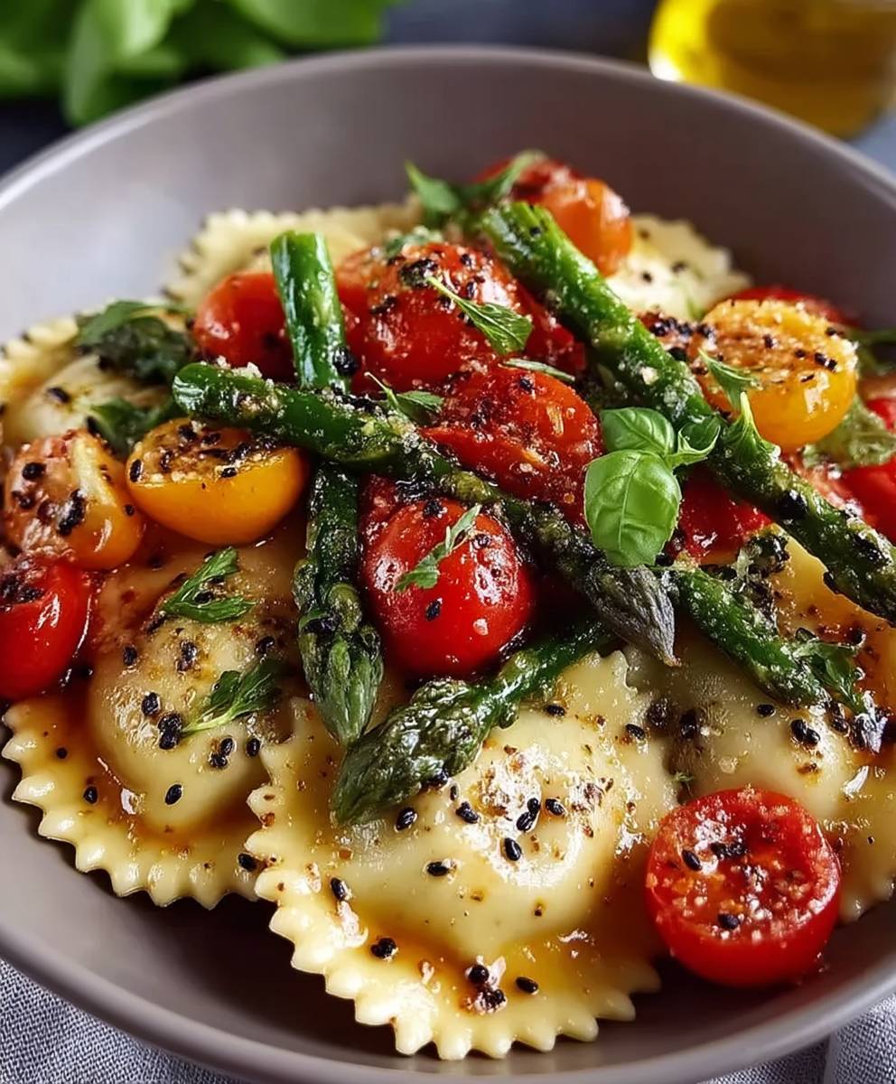 Ravioli with Tomatoes Asparagus