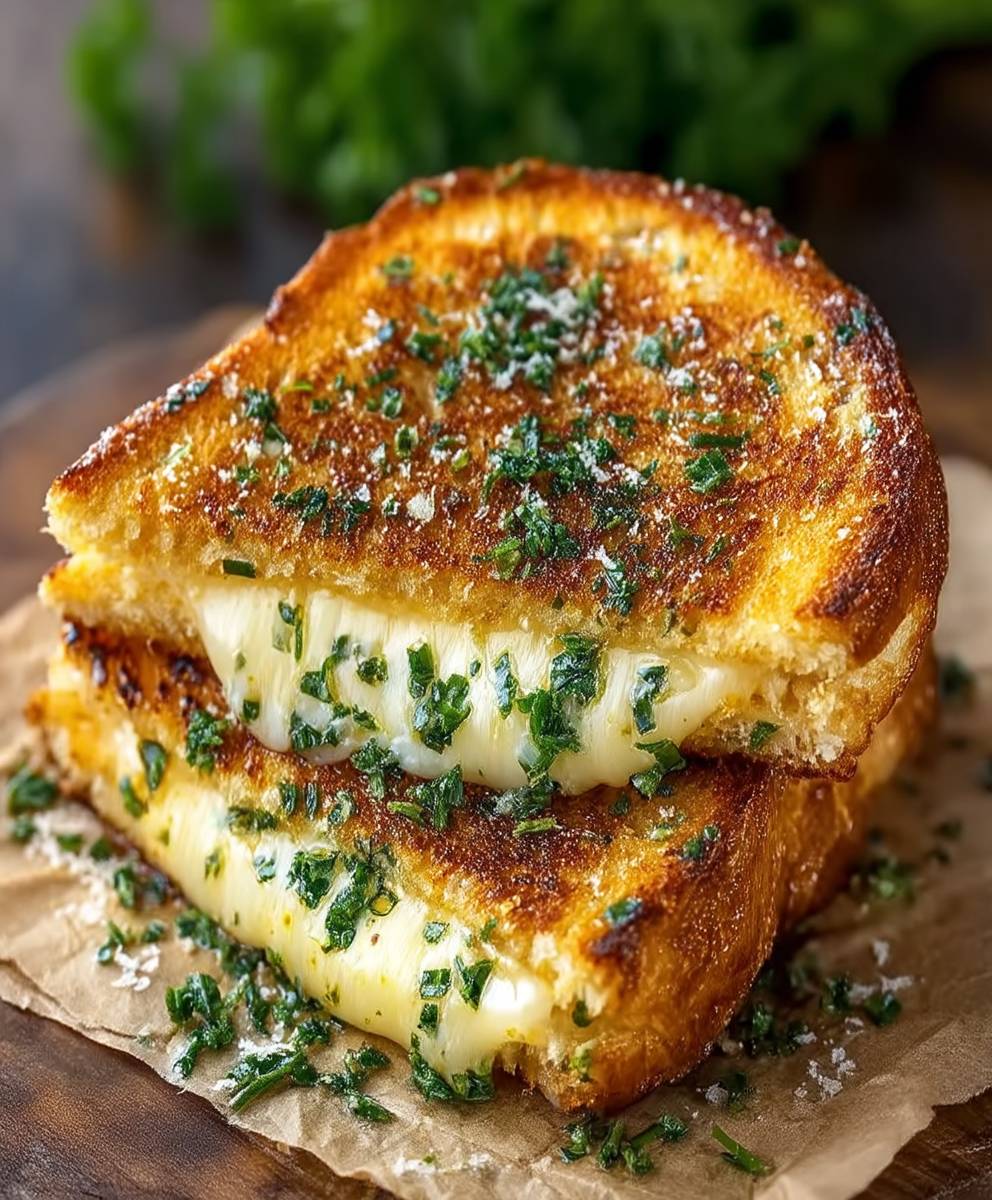 Garlic Bread Grilled Cheese