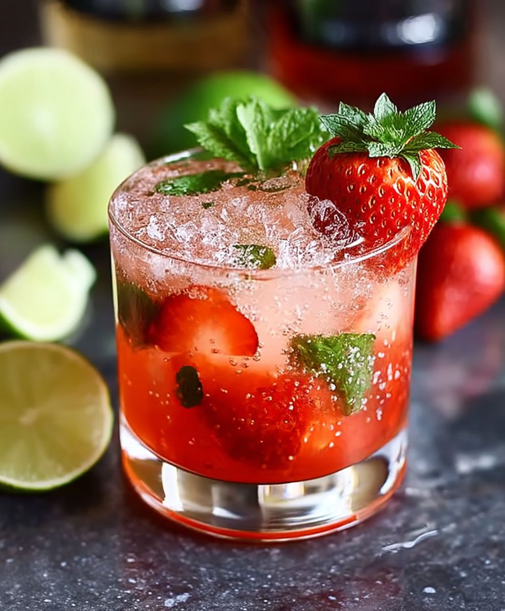 Strawberry Lime Vodka Smash