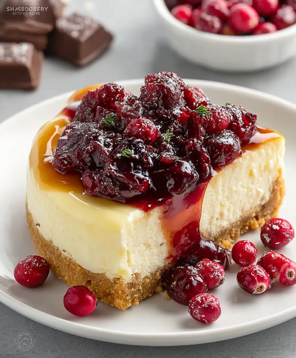 White Chocolate Cranberry Cheesecake
