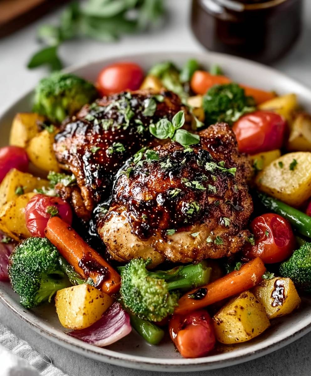 Balsamic Glazed Chicken Veggies