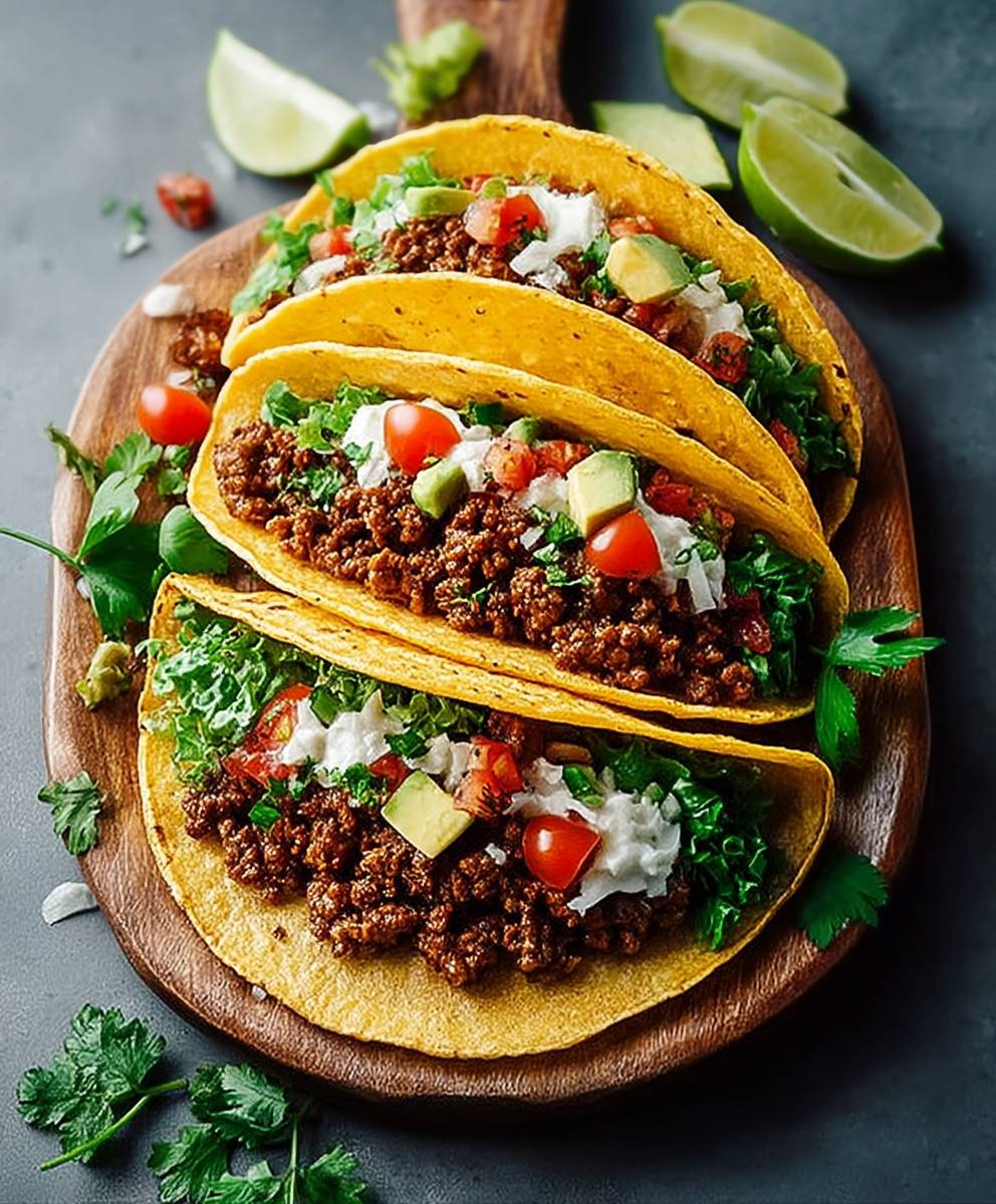 Crispy ground beef tacos