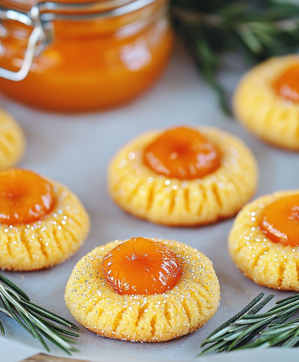 Apricot Rosemary Thumbprint Cookies