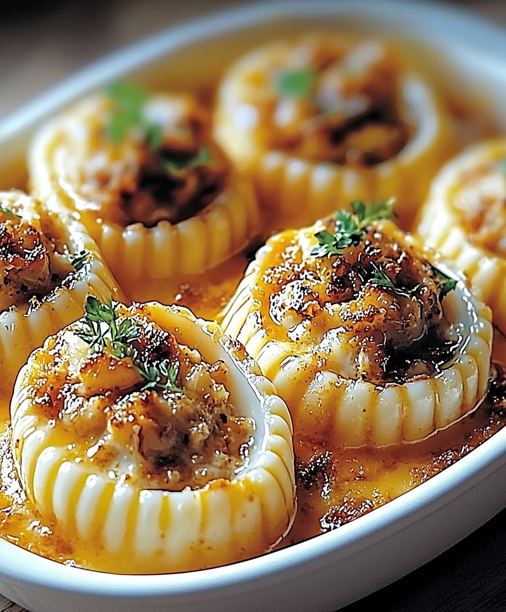 Beef and ricotta stuffed shells