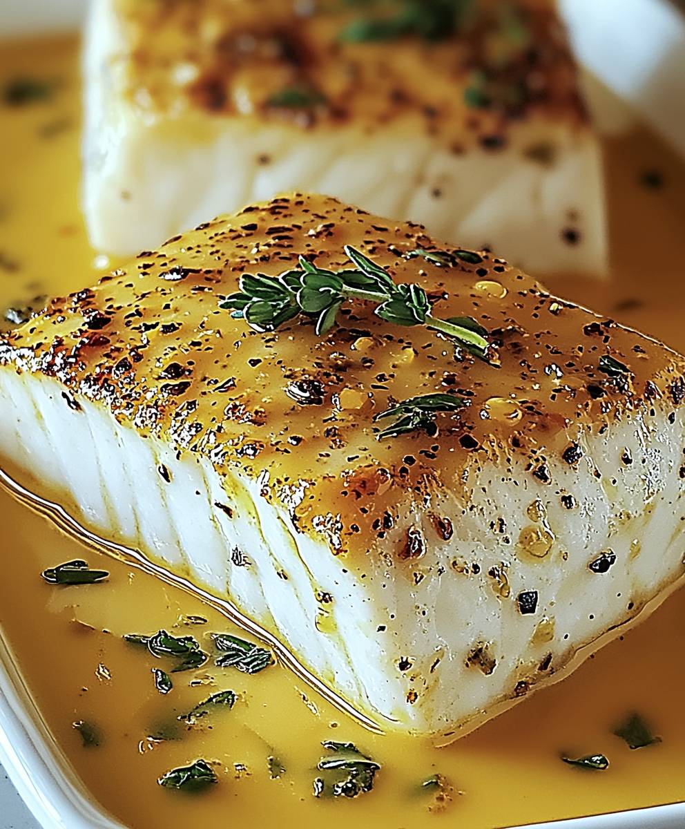 Baked Cod Mustard Lemon Cream