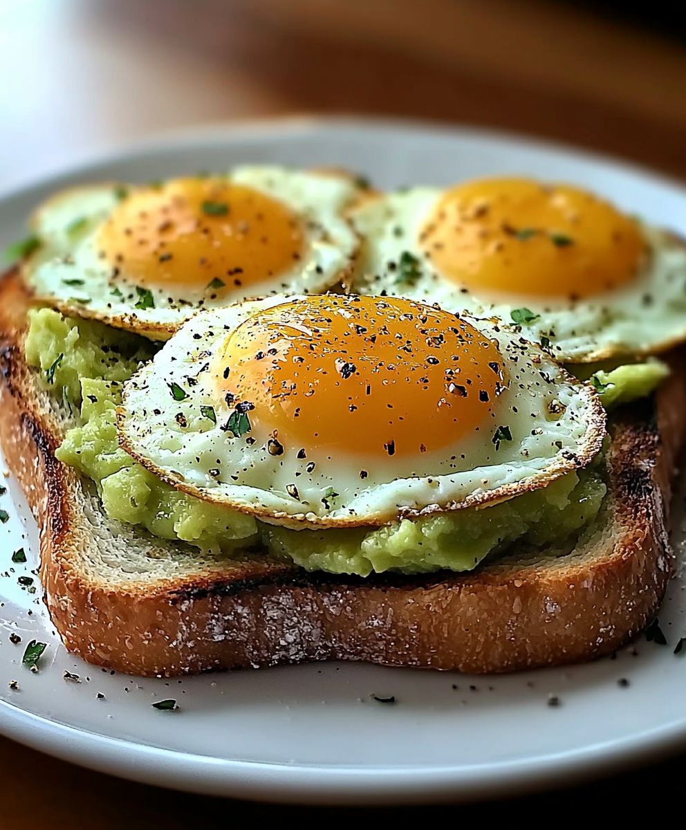 Avocado toast with eggs