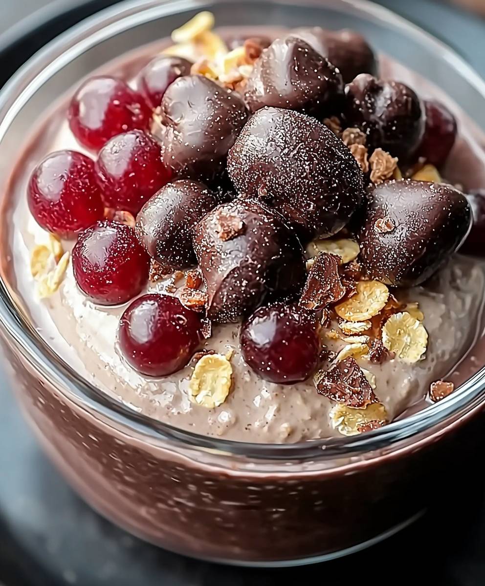 Chocolate cherry overnight oats