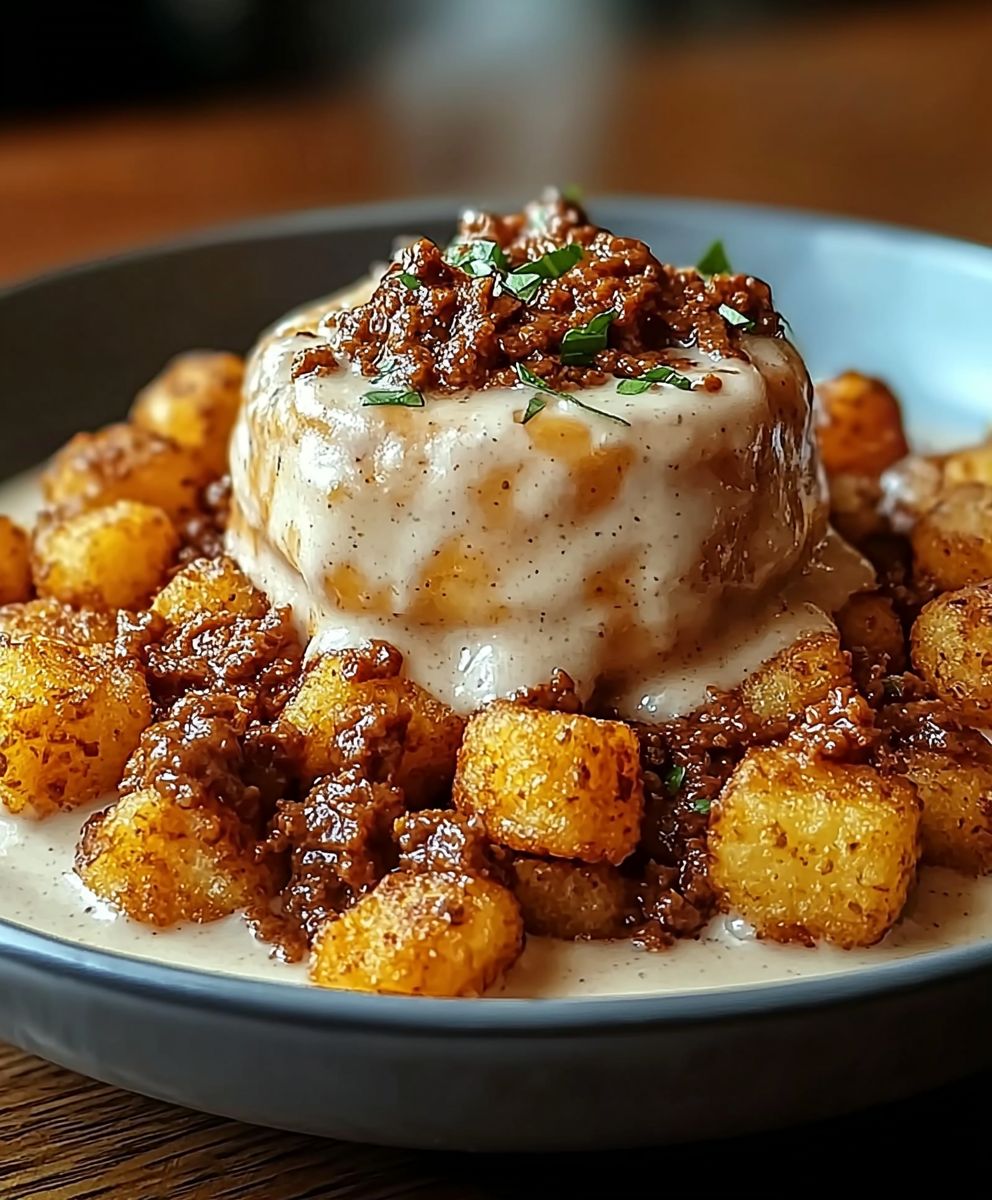 Tater tot breakfast bowl