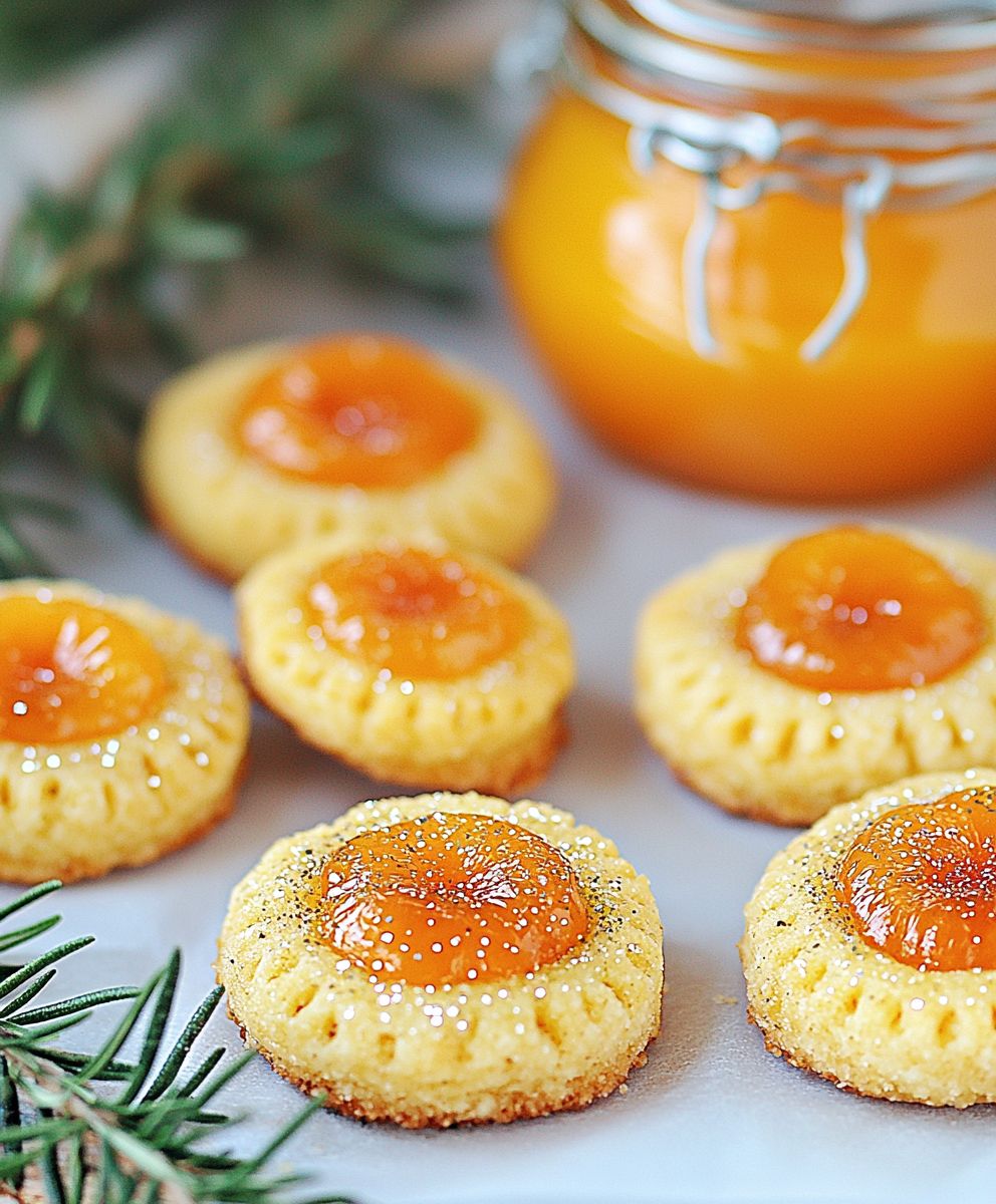 Apricot Rosemary Thumbprint Cookies