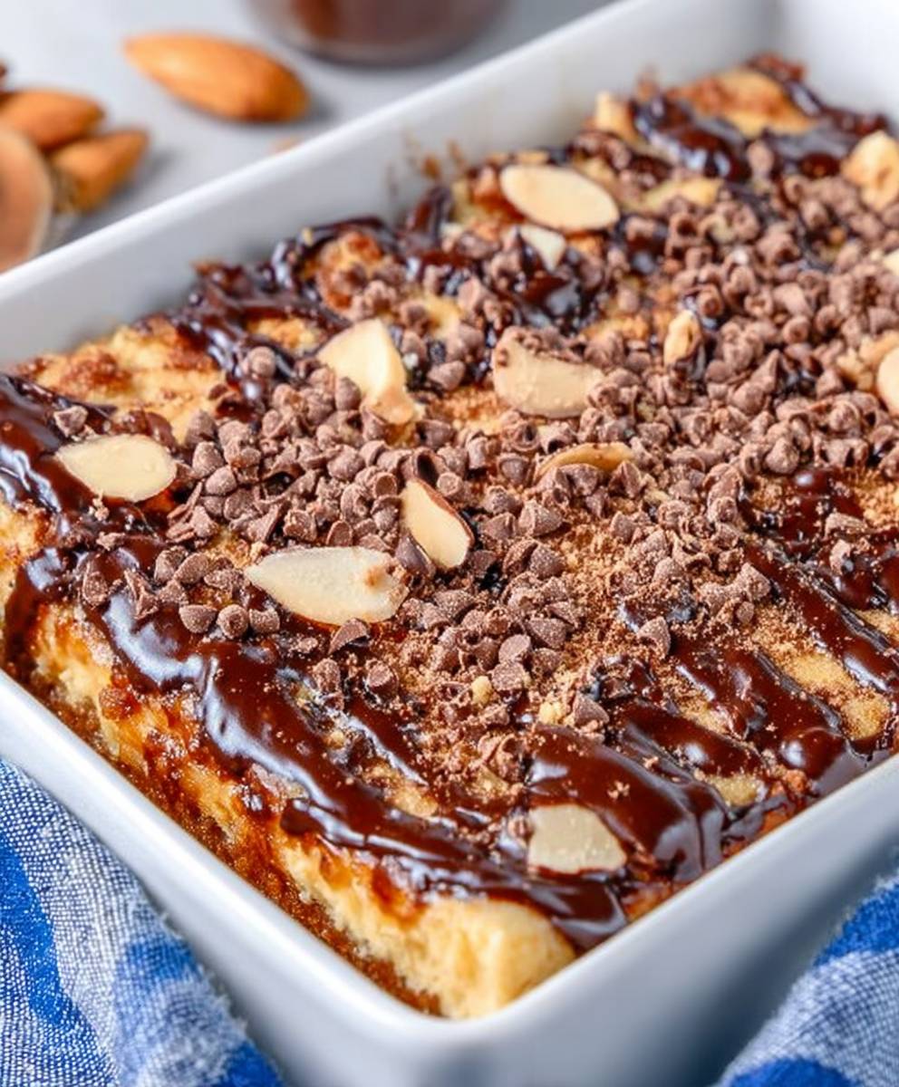 Chocolate Almond Gooey Butter Cake