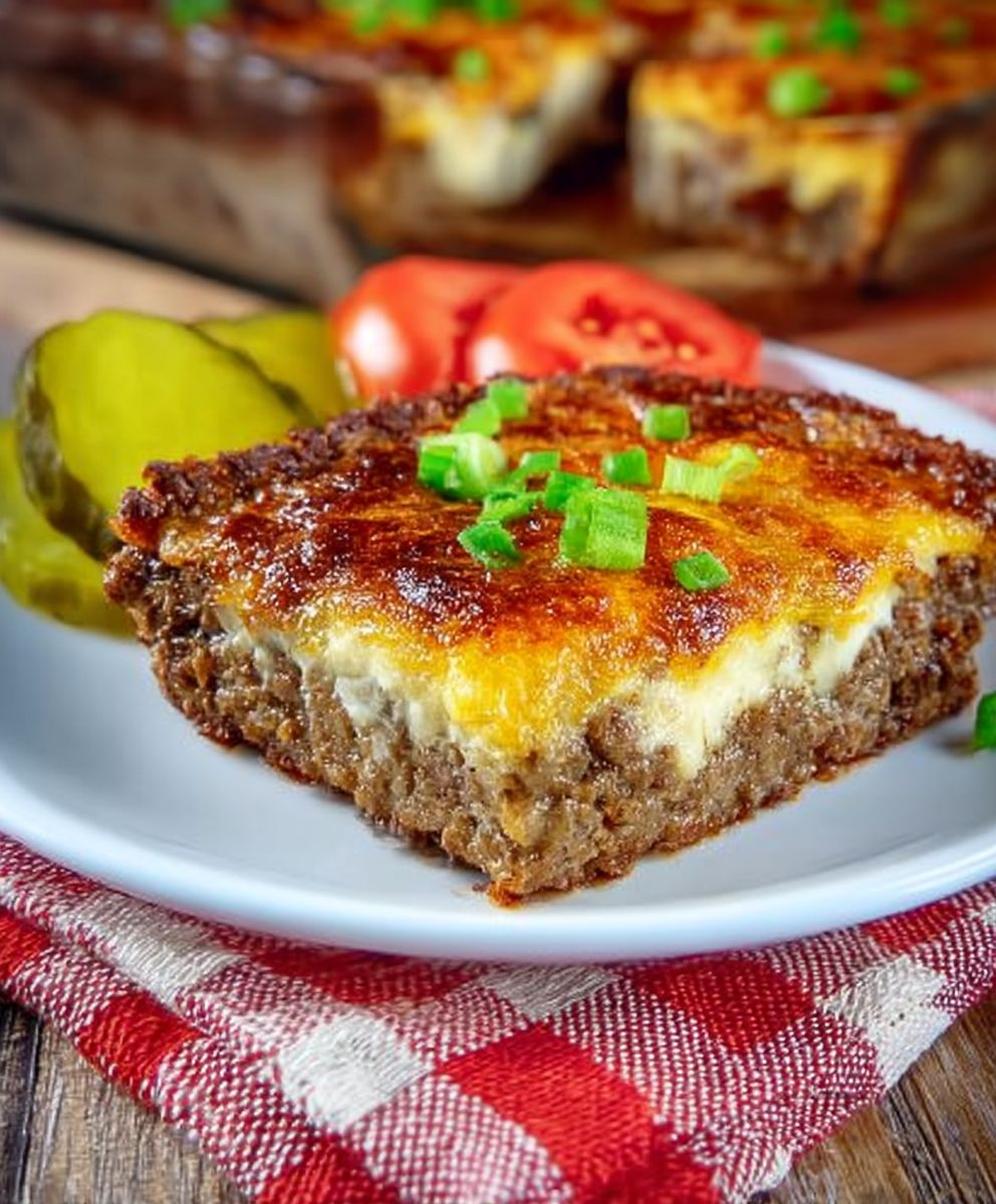 Impossible cheeseburger pie