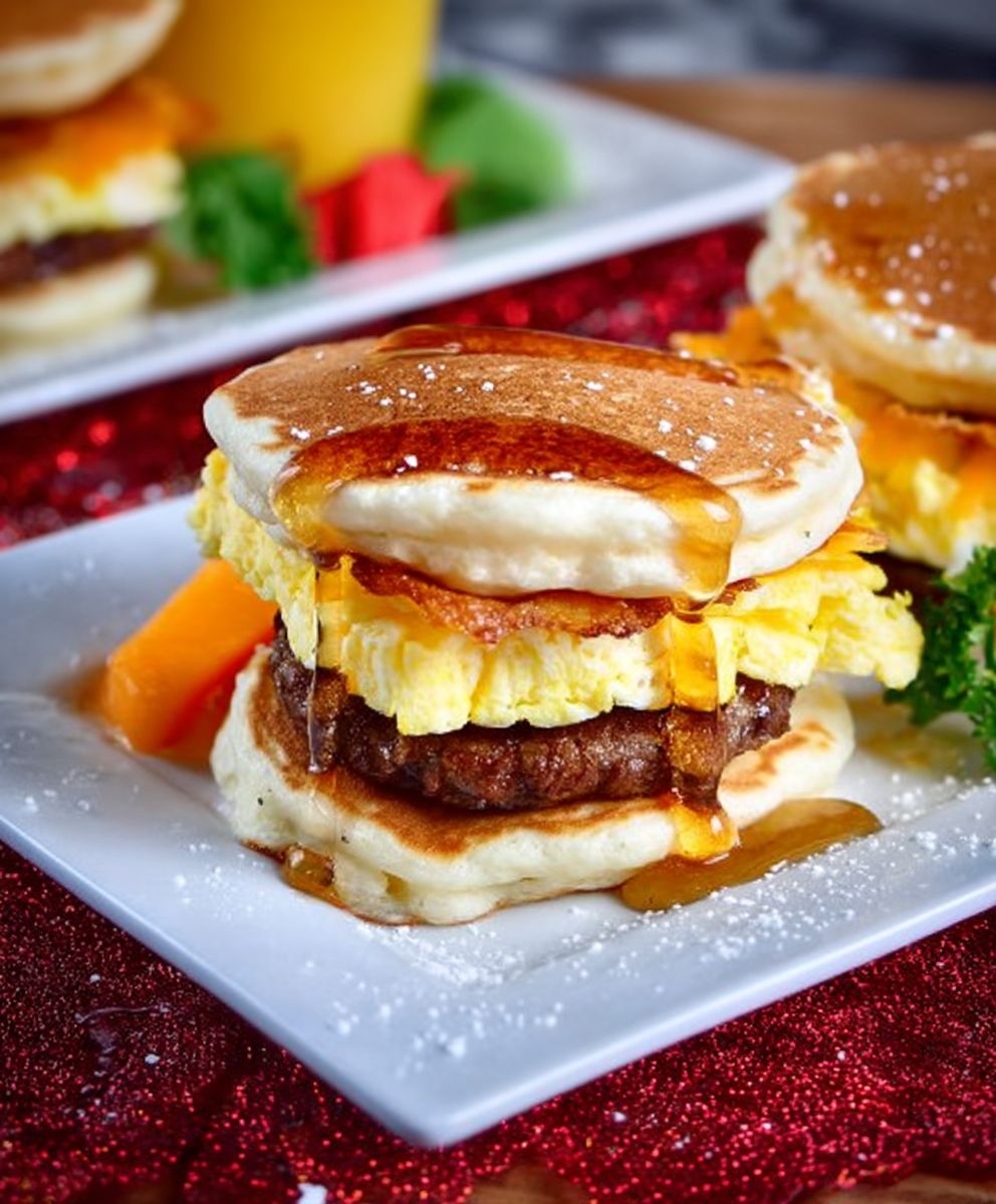 Pancake breakfast sandwiches