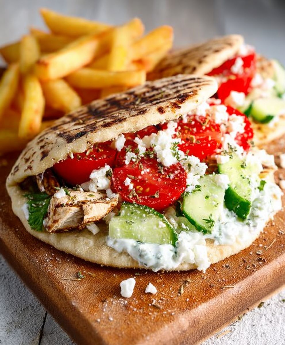 Greek Chicken Pitas