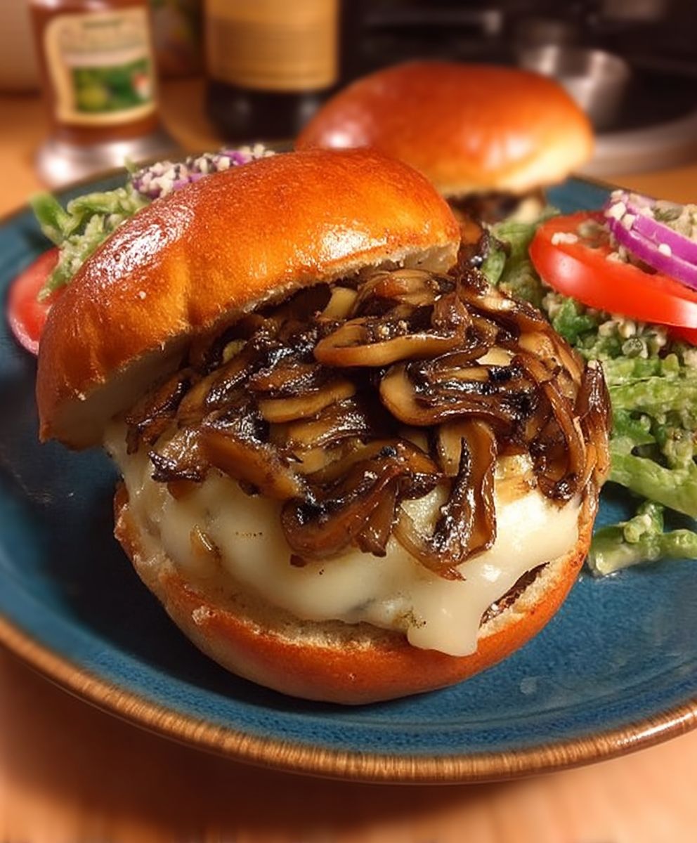 Mushroom Swiss Burgers