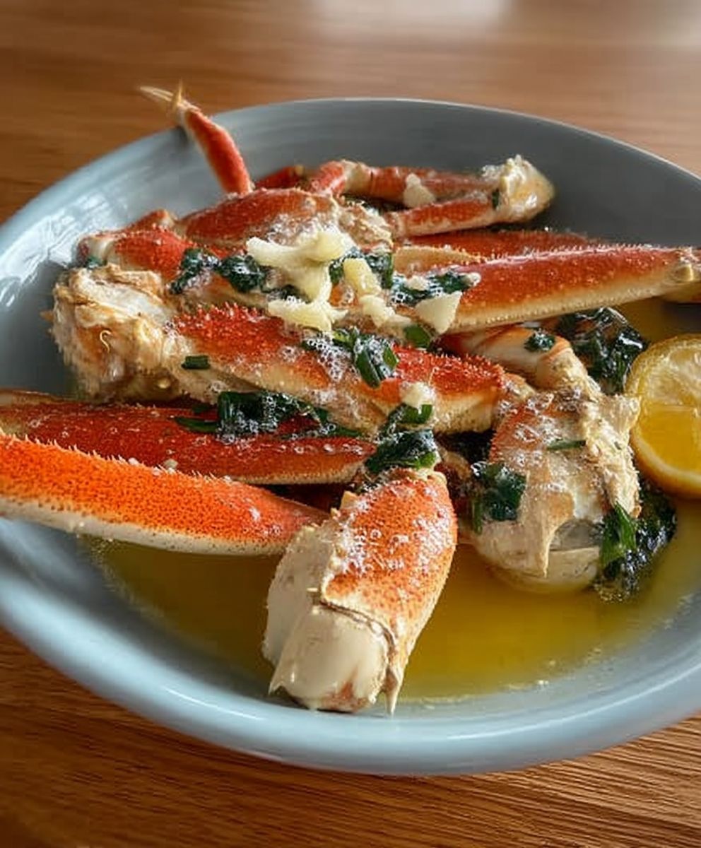 Garlic Ginger Butter Crab Legs