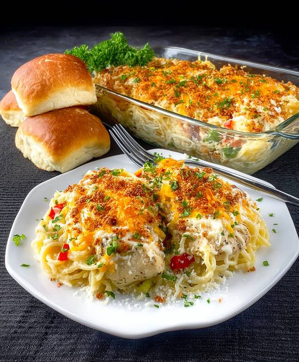 Chicken spaghetti casserole