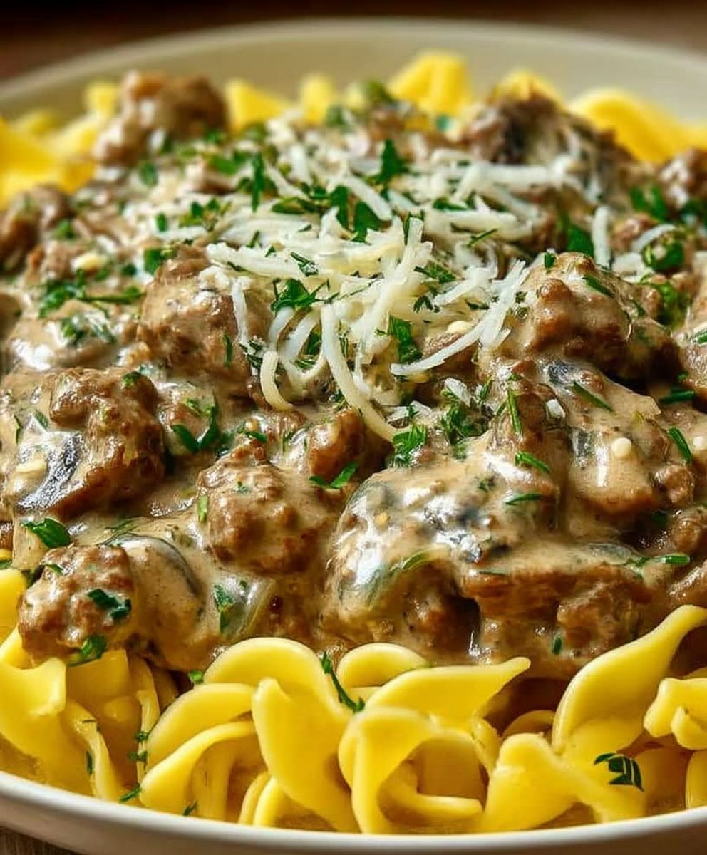 Ground beef stroganoff
